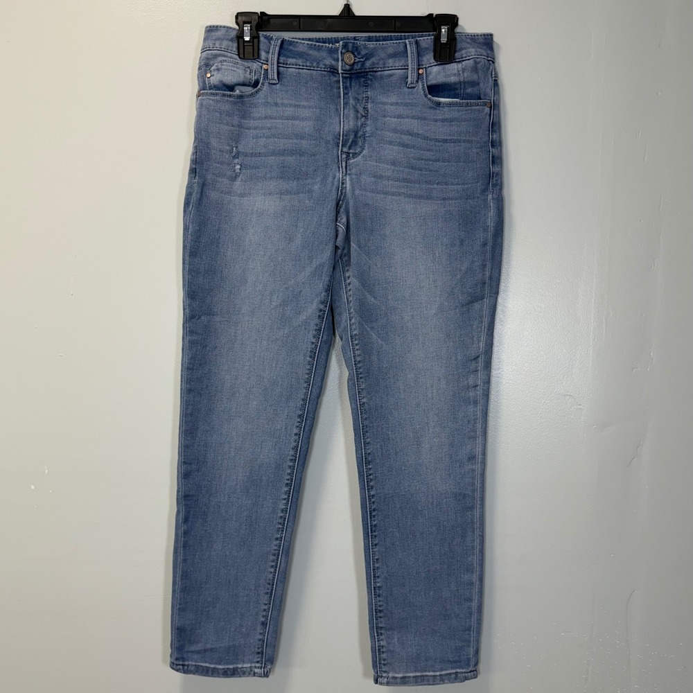 Laurie Felt Daisy Denim Girlfriend Jeans Light Wash Distressed Size 4